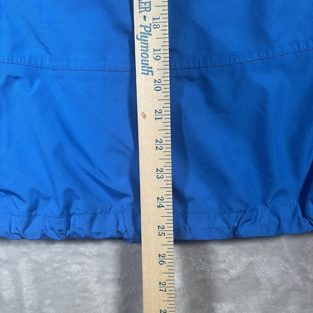 Eddie Bauer WeatherEdge Hooded Waterproof Rain Coat Jacket Mens Medium Blue - Picture 8 of 8